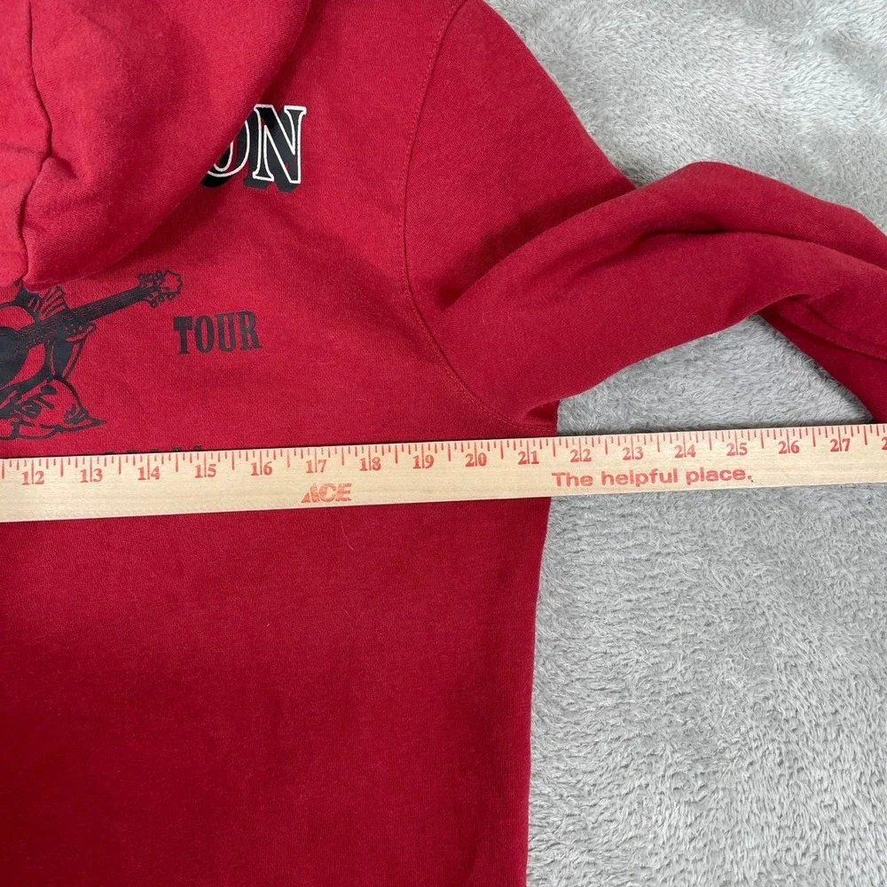 True Religion Zip Up Hoodie Mens Medium‎ Red Buddha World Tour Graphic Y2K Style